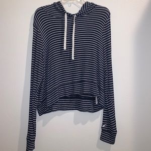 Hollister Striped Cropped Hoodie